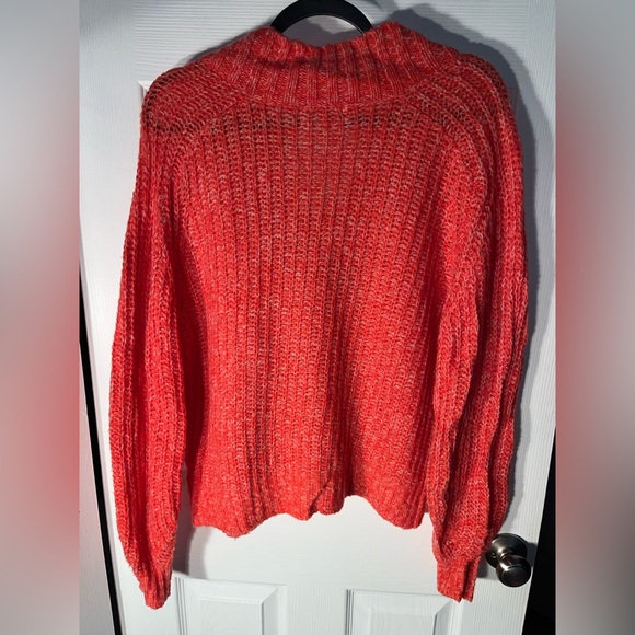Anthropologie Honore Ribbed Knit Wool Blend Balloon Sleeve Cropped Sweater M - Picture 6 of 7